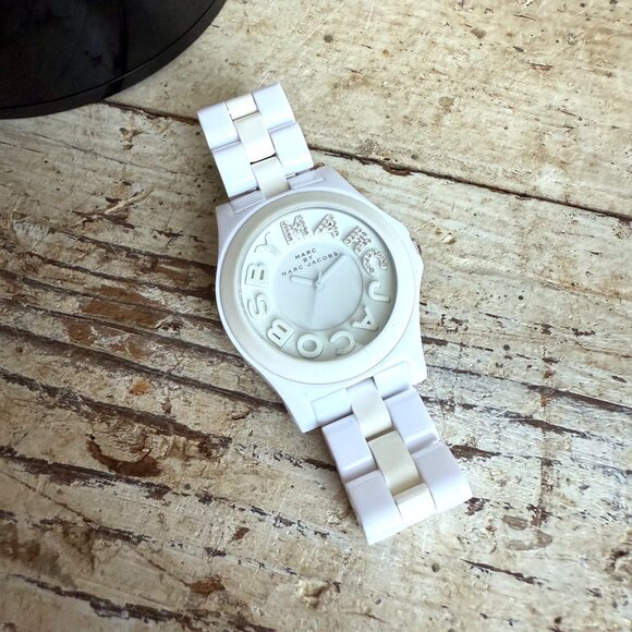 Marc by Marc Jacobs White Women's Watch | Rhinestone Dial with Original Case - Picture 1 of 10